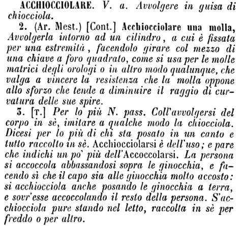 acchiocciolare