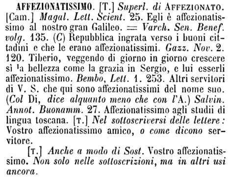 affezionatissimo