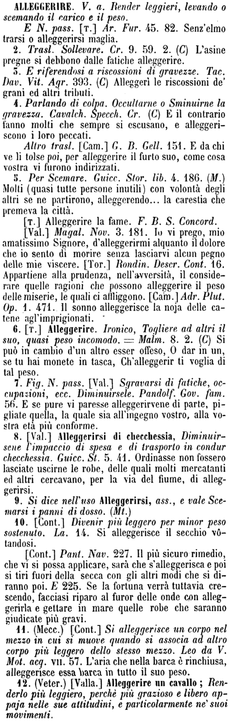 alleggerire