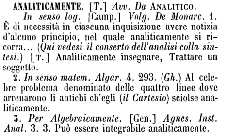 analiticamente