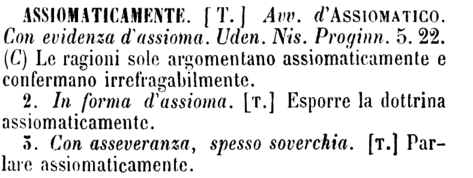 assiomaticamente