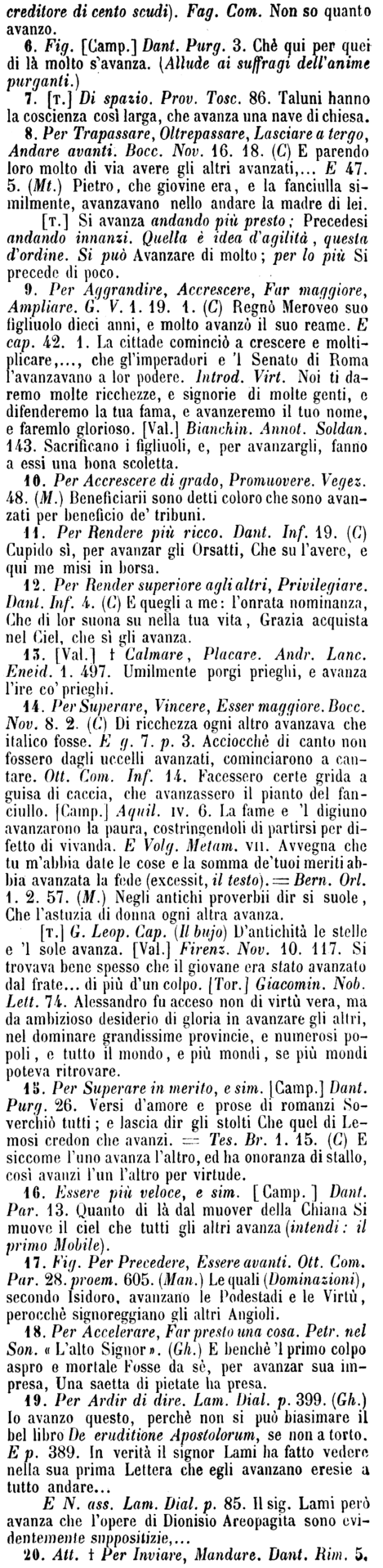 avanzare