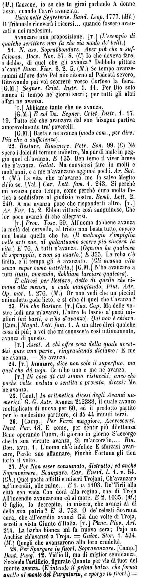 avanzare