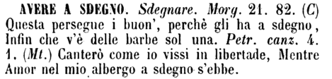 avere-a-sdegno