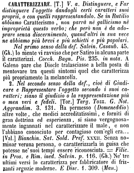 caratterizzare