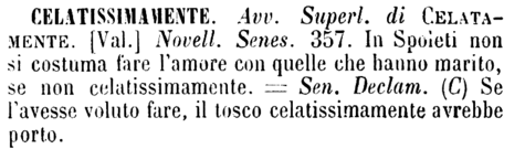 celatissimamente