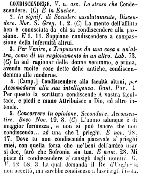condiscendere