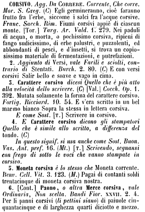 corsivo