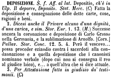 deposizione