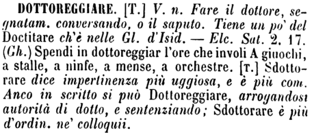 dottoreggiare