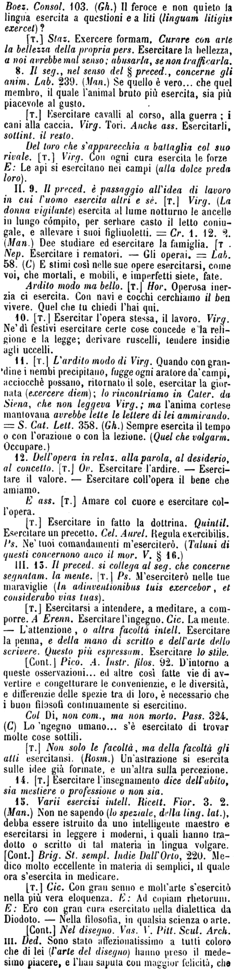 esercitare