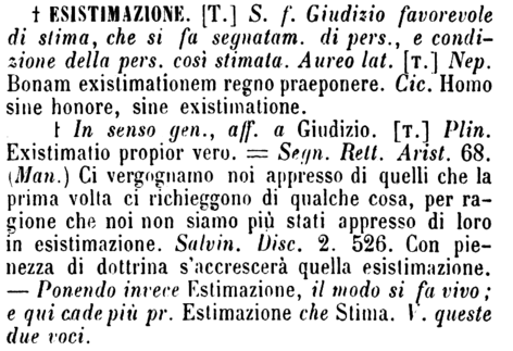 esistimazione