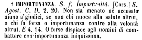 importunanza