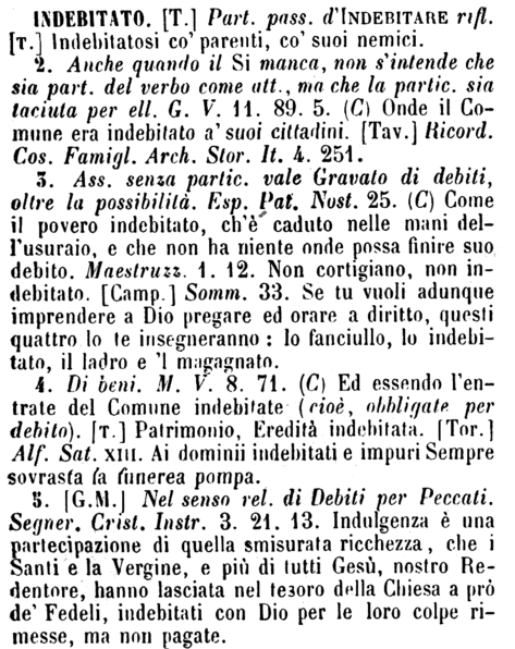 indebitato