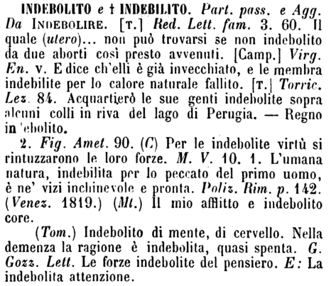 indebolito