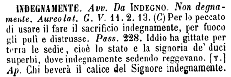 indegnamente