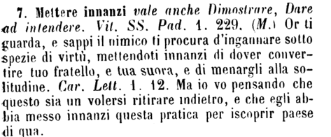 mettere-innanzi