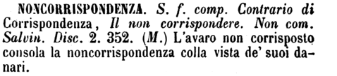 noncorrispondenza