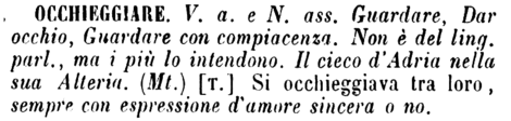 occhieggiare