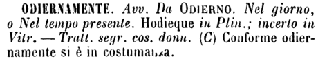 odiernamente