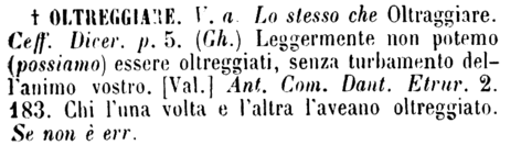 oltreggiare