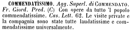 commendatissimo